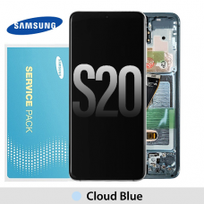 Samsung Galaxy S20 G980 G981 OLED and touch screen with frame (Original Service Pack) [Blue] GH82-22131D/22123D