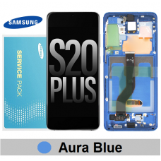 Samsung Galaxy S20 Plus G985 G986 OLED and touch screen with frame (Original Service Pack) [Aura Blue] GH82-22134H/22145H