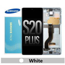 Samsung Galaxy S20 Plus G985 G986 OLED and touch screen with frame (Original Service Pack) [White] GH82-31441B/31442B