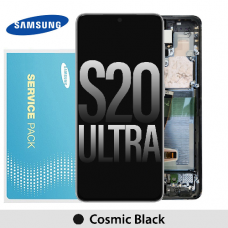 Samsung Galaxy S20 Ultra G988 OLED and touch screen with frame (Original Service Pack) [Black] GH82-26032A/26033A GH82-22327A/22271A
