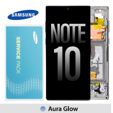 Samsung Galaxy Note 10 N970 OLED and touch screen with frame (Original Service Pack) [Glow Silver] GH82-20817C/20818C