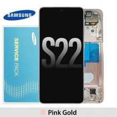 Samsung Galaxy S22 S901 OLED Display and Touch screen with frame (Original Service Pack) [Pink Gold] GH82-27520D/27521D