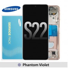 Samsung Galaxy S22 S901 OLED and Touch screen with frame (Original Service Pack) [Violet] GH82-27520F/27521F