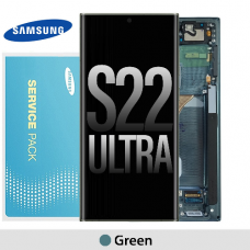 Samsung Galaxy S22 Ultra S908 OLED and Touch screen With Frame (Original Service Pack) [Green] GH82-27488D/27489D