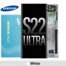 Samsung Galaxy S22 Ultra S908 OLED Display and Touch screen With Frame (Original Service Pack) [White] GH82-27488C/27489C
