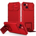 Three Dimensional Bracket Push Window Case for iPhone 13 6.1" [Sliver]