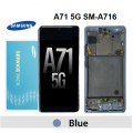 Samsung Galaxy SM-A716 A71 5G LCD touch screen with frame (Original Service Pack) [Blue] GH82-22804C