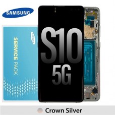 Samsung Galaxy SM-G977 S10 5G OLED touch screen with frame (Original Service Pack) [Silver] GH82-20442A GH82-19749B