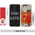 Huawei P20 Lite LCD touch screen (Original Service Pack) with Frame and Battery [SAKURA PINK] 02352CCL/02351VUW/02351XUB
