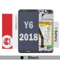 Huawei Y6 (2018) LCD touch screen (Original Service Pack) with Frame and Battery [Black] 02351WLJ