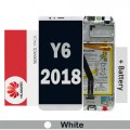 Huawei Y6 (2018) LCD touch screen (Original Service Pack) with Frame and Battery [WHITE] 02351WLK