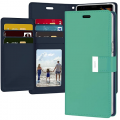 Mercury Goospery Rich Diary Case for iPhone 14 (6.1") [Mint/Navy]