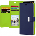 Mercury Goospery Rich Diary Case for iPhone 14 Pro(6.1") [Navy/Lime]