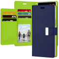 Mercury Goospery Rich Diary Case for iPhone 14 Plus(6.7")[Navy/Lime]