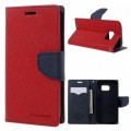 Mercury Goospery Fancy Diary Case for iPhone 14 (6.1'')[Red / Navy]