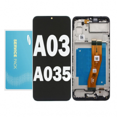 Samsung Galaxy SM-A035F A03 LCD touch screen (Original Service Pack) with frame [Black] GH81-21625A S-914