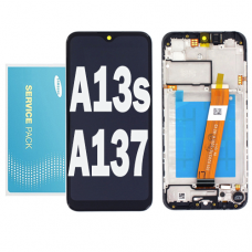 Samsung Galaxy SM-A137 A13 LCD touch screen (Original Service Pack) with frame [Black] GH82-29227A 29228A S-928