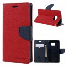 Mercury Goospery Fancy Diary Case for iPhone 14 Plus(6.7")[Red / Navy]