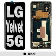 LG Velvet 5G LCD and Touch Screen Assembly with frame [Black]