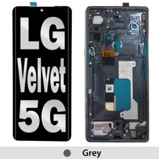 LG Velvet 5G LCD and Touch Screen Assembly with frame [Gray]