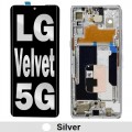 LG Velvet 5G LCD and Touch Screen Assembly with frame [Silver]