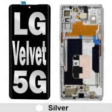 LG Velvet 5G LCD and Touch Screen Assembly with frame [Silver]