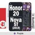 Huawei Honor 20 / Nova 5T LCD touch screen with frame (Original Service Pack) [Purple] 02353EBH