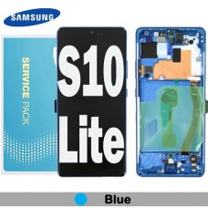 Samsung SM-G770 S10 Lite LCD touch screen with frame (Original Service Pack) [Prism Blue] GH82-21672C/22044C/22045C/21992C