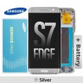 Samsung SM-G935 S7 Edge LCD touch screen with frame and battery (Original Service Pack) [Silver]  GH97-18533B/18594B/18767B