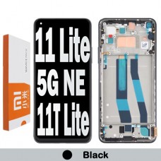 Xiaomi Mi 11 Lite 4G / 5G // 11 Lite 5G NE LCD touch screen with frame (Original Service Pack) [Black] 5600030K9D00 X-413