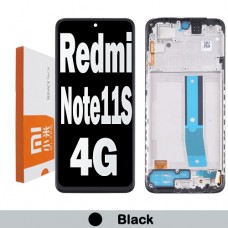  Xiaomi Redmi Note 11S NFC / Note 11S 4G LCD touch screen with frame (Original Service Pack) [Black] 5600010K7S00