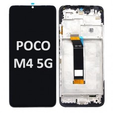 Xiaomi Poco M4 5G / M5 (4G) (2022) LCD / OLED touch screen with frame (Original Service Pack) [Black/Tarnish] 560005L19P00 X-406 X-405