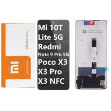 Xiaomi Mi 10T Lite 5G /Redmi Note 9 Pro 5G / Poco X3 / X3 Pro / X3 NFC (2020) LCD and touch screen (Original Service Pack)(NF) [Black] X-351