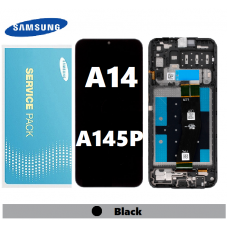 Samsung Galaxy A145P/A145R A14 LCD and touch screen with frame (Original Service Pack) [Black] GH81-23540A/A23541A S-929