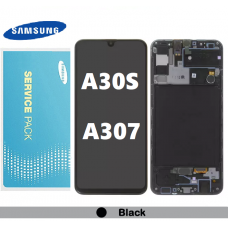 Samsung Galaxy A307 A30s LCD and touch screen with frame (Original Service Pack) [Black] GH82-21190A/21329A/21385A/21189A