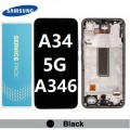 Samsung Galaxy A346 A34 5G LCD and touch screen with frame (Original Service Pack) [Black] GH82-31200A/31201A