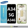 Samsung Galaxy A346 A34 5G LCD and touch screen with frame (Original Service Pack) [LIGHT GREEN] GH82-31200C/31201C