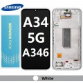 Samsung Galaxy A346 A34 5G LCD and touch screen with frame (Original Service Pack) [Silver] GH82-31200B/31201B