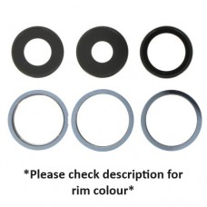 6PC iPhone 13 Pro / 13 Pro Max Rear Camera Lens with rim and metal hoop [Graphite]