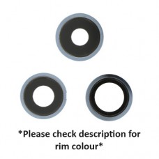 3PC iPhone 13 Pro / 13 Pro Max Rear Camera Lens with rim and metal hoop [Graphite]
