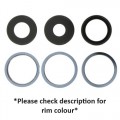 6PC iPhone 13 Pro / 13 Pro Max Rear Camera Lens with rim and metal hoop [Sierra Blue]