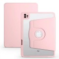 360 Rotate Cover Case with Clear Back and Pencil Holder For iPad 10.2"/10.5" [Black]