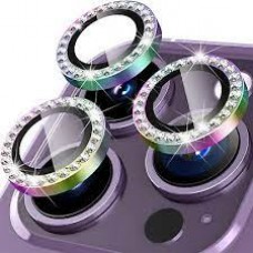 Glitter Metal Ring Camera Lens Protector Cover For iPhone 15 Pro/ 15 ProMax [Rainbow]