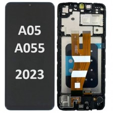 Samsung SM-A055 (A05 2023) LCD touch screen (Original Service Pack) with frame [Black] GH81-24189A S-006