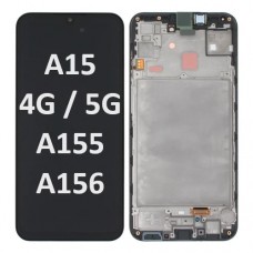 Samsung SM-A155/A156 (A15 4G/5G 2023) LCD touch screen (Original Service Pack) with frame [Black] GH82-33637A/33638A/33831A
