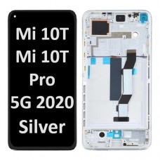 Xiaomi Mi 10T / Mi 10T Pro 5G (2020) LCD touch screen (Original Service Pack) with frame [SILVER] X-427