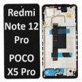 Xiaomi Redmi Note 12 Pro 5G / POCO X5 Pro 5G (2022) LCD touch screen (Original Service Pack) with frame [Black] X-420