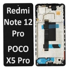 Xiaomi Redmi Note 12 Pro 5G / POCO X5 Pro 5G (2022) LCD touch screen (Original Service Pack) with frame [Black] X-420
