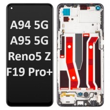 OPPO A94 5G / A95 5G / Reno5 Z / F19 Pro+ 5G (2021) LCD touch screen with frame (Original Service Pack) [Black] 4908719/4907425