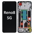 OPPO Reno8 5G (2022) LCD touch screen with frame (Original Service Pack) [Black] 4130256